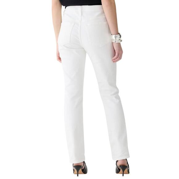 J.Crew White Slim Straight Jeans Women’s 33 High Rise Stretch Denim NWT - Picture 2 of 8